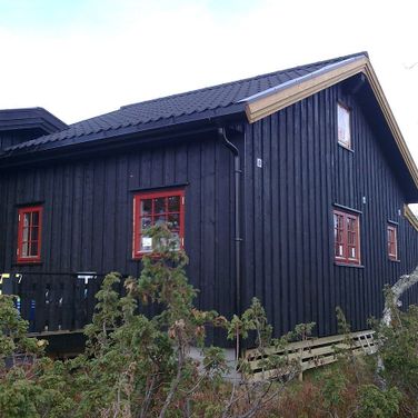 Brunt hus